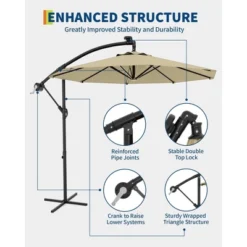 10FT Cantilever Umbrella, Base Included - For 2-6 People, 360-Degree Rotation & Infinite Tilt, Fade-Resistant Canopy For Deck Pool Garden Backyard 17 10FT Cantilever Umbrella, Base Included - For 2-6 People, 360-Degree Rotation & Infinite Tilt, Fade-Resistant Canopy For Deck Pool Garden Backyard -Living Aura Store GUEST 51e45a8d 0035 466f b06d 79450f1efe3f