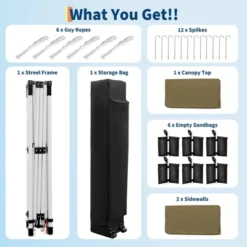 10 X 20 Heavy Duty Pop Up Canopy Tent – Waterproof UV-Proof With Sidewalls, Roller Bag & Accessories -Living Aura Store GUEST 520995c6 2c64 45a2 9f29 b87930b5ecde 1