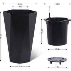 22.5 Inch Tall Diamond Planters (Set Of 2), Self-Watering With Water Level Monitor & Wheels, Flower Pots For Patio, Living Room 11 22.5 Inch Tall Diamond Planters (Set Of 2), Self-Watering With Water Level Monitor & Wheels, Flower Pots For Patio, Living Room -Living Aura Store GUEST 539c000d fd4e 4f48 9c2b 24dca1c63d5e
