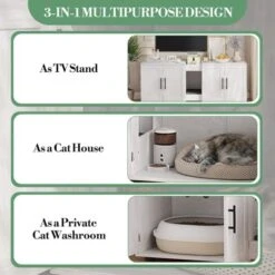 MDF PB Double Cage Cat Litter Cabinet With Dual Compartments, Durable Material, Spacious Design, Easy To Clean, And Stylish Appearance -Living Aura Store GUEST 53c15f1a f5f3 400d 81a7 00b89610bebb