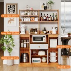 Kitchen Pantry Cabinet With Drawers - Wood Sideboard Buffet With Doors, Adjustable Shelf, Storage Rack, Coffee Bar Station For Kitchen Dining Room 10 Kitchen Pantry Cabinet With Drawers - Wood Sideboard Buffet With Doors, Adjustable Shelf, Storage Rack, Coffee Bar Station For Kitchen Dining Room -Living Aura Store GUEST 56e0af9f 16c9 46e5 93d0 ce39d5683c39