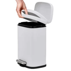 1.3 Gallon Small Bathroom Trash Can, Stainless Steel Garbage Can With Soft Close Lid & Removable Inner Bucket, Slim For Small Spaces, Kitchens -Living Aura Store GUEST 5713535e 0d7f 4311 bdef 770bb7e4b6fb