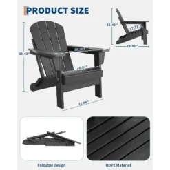 Folding Adirondack Chair Set Of 4, HDPE Plastic Weather Resistant Oversized Outdoor Chair For Patio, Lawn, Garden, Backyard, Deck, 380 Lb Support 16 Folding Adirondack Chair Set Of 4, HDPE Plastic Weather Resistant Oversized Outdoor Chair For Patio, Lawn, Garden, Backyard, Deck, 380 Lb Support -Living Aura Store GUEST 57e1caf4 0753 4a4a 95d9 69d597ef3c42