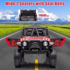 24V 2-Seater Kids Ride On Truck Car With Remote Control, Powered Electric Vehicles, 2WD Dual Motors Vehicle With LED Light Music For Boys And Girls 12 24V 2-Seater Kids Ride On Truck Car With Remote Control, Powered Electric Vehicles, 2WD Dual Motors Vehicle With LED Light Music For Boys And Girls -Living Aura Store GUEST 58910fff f770 47f8 8c6a 65b262a12471