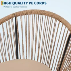 3 Piece Outdoor Seating Acapulco Chair Glass Top Side Table And 2 Chairs With Cushions PE Rattan All-Weather Patio Conversation Bistro Set 10 3 Piece Outdoor Seating Acapulco Chair Glass Top Side Table And 2 Chairs With Cushions PE Rattan All-Weather Patio Conversation Bistro Set -Living Aura Store GUEST 59884110 713a 4daf 9d9e 0bbb7aa51339