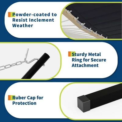 Ultra-Comfort 2-Person Hammock Set With Foldable Steel Frame - Heavy-Duty Outdoor Lounger, 450lb Capacity, Carry Bag, Garden, Camping & Patio 6 Ultra-Comfort 2-Person Hammock Set With Foldable Steel Frame - Heavy-Duty Outdoor Lounger, 450lb Capacity, Carry Bag, Garden, Camping & Patio - Image 6