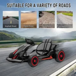 24V Kids Go Kart, Powerful Drift Kart With Dual 150W Motors, High Speed Electric Outdoor Ride On Toy, Battery Powered Ride On Racing Car With Music -Living Aura Store GUEST 5af3638c e3cf 49d0 a4d0 9ebdbb124161