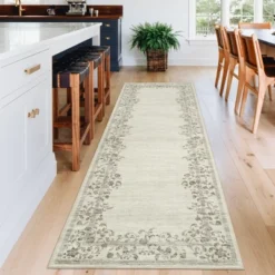 Washable Farmhouse Floral Print Living Room Rugs, Soft Non Slip Modern Bedroom Carpet, Ultra Thin Vintage Floor Rug For Home Office -Living Aura Store GUEST 5d2b6025 3fec 422a 8d9a 6b13586a72e1