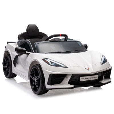 12V Kids Ride On Car, Sports Licensed Corvette Electric Car Toy For Toddles, With Remote Control, Visual Dashboard, LED Lights, Music, For Kids 3-10 13 12V Kids Ride On Car, Sports Licensed Corvette Electric Car Toy For Toddles, With Remote Control, Visual Dashboard, LED Lights, Music, For Kids 3-10 - Image 13