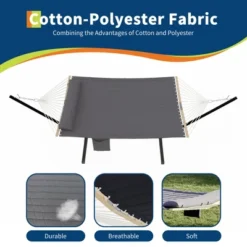 Ultra-Comfort 2-Person Hammock Set With Foldable Steel Frame - Heavy-Duty Outdoor Lounger, 450lb Capacity, Carry Bag, Garden, Camping & Patio 14 Ultra-Comfort 2-Person Hammock Set With Foldable Steel Frame - Heavy-Duty Outdoor Lounger, 450lb Capacity, Carry Bag, Garden, Camping & Patio -Living Aura Store GUEST 60fda343 68d1 4213 921e aca71951284c