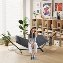 Instant-Setup 2-Person Hammock With Reinforced Steel Frame Portable Outdoor Lounger For Garden Camping And Beach 450lb Capacity Quick-Fold Carry Bag 11 Instant-Setup 2-Person Hammock With Reinforced Steel Frame Portable Outdoor Lounger For Garden Camping And Beach 450lb Capacity Quick-Fold Carry Bag -Living Aura Store GUEST 61fd824d 75fd 49d7 858f 5e278eb1dd26