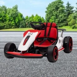24V Kids Go Kart, Powerful Drift Kart With Dual 150W Motors, High Speed Electric Outdoor Ride On Toy, Battery Powered Ride On Racing Car With Music -Living Aura Store GUEST 62726ed4 6560 4fc3 8aff bc87072afcf2