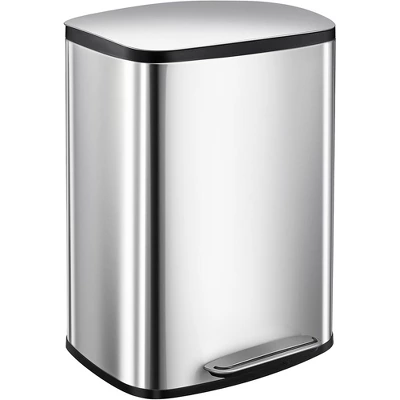 13 Gallon Step Trash Can, Stainless Steel Waste Bin With Removable Inner Bucket & Soft-Close Lid 8 13 Gallon Step Trash Can, Stainless Steel Waste Bin With Removable Inner Bucket & Soft-Close Lid - Image 8