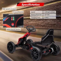 Electric Go Kart For Toddlers,12V Drift Kart With 7Ah Battery, Adjustable Seat, High/Low Safety Speed Max 2.8MPH For Child, Max Load 66lbs -Living Aura Store GUEST 661a88ce 8185 4882 a978 862c655531bf