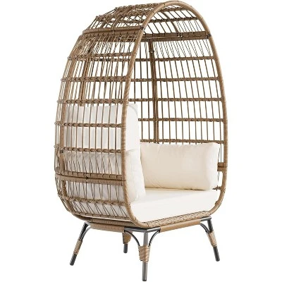 Modern DLEC03 Wicker Egg Chair - 350LBs Steel Frame & Plush Cushion, PE Rattan For Balcony/Patio/Living Room, Outdoor Lounge Chair 7 Modern DLEC03 Wicker Egg Chair - 350LBs Steel Frame & Plush Cushion, PE Rattan For Balcony/Patio/Living Room, Outdoor Lounge Chair - Image 7