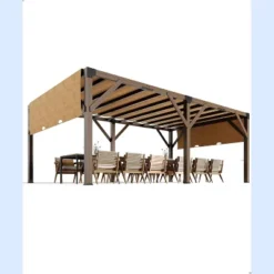 12 X 20 FT Wood Pergola, Retractable Shade Canopy, Outdoor Wood Pergola With Canopy, For Deck, Garden, Backyard -Living Aura Store GUEST 674c1985 36c0 45f4 84e7 c77574ab3593