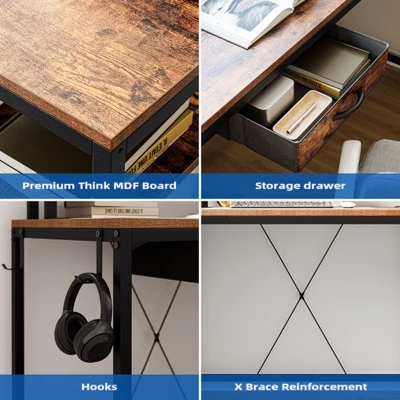 68 Inch Gaming Desk, With Power Outlets And Monitor, Corner Computer Desk, Home Office Desk, For Home, Office, Living Room 3 68 Inch Gaming Desk, With Power Outlets And Monitor, Corner Computer Desk, Home Office Desk, For Home, Office, Living Room - Image 3