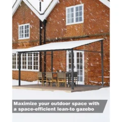 10' X 14' Outdoor Gazebo, Patio Hardtop Lean To Gazebo With Sturdy Steel Frame, Large Wall Mounted Heavy Duty Awning Outdoor Pergola For Porch, Deck 12 10' X 14' Outdoor Gazebo, Patio Hardtop Lean To Gazebo With Sturdy Steel Frame, Large Wall Mounted Heavy Duty Awning Outdoor Pergola For Porch, Deck -Living Aura Store GUEST 695fe189 afcf 41d4 afa5 c00746871c8c