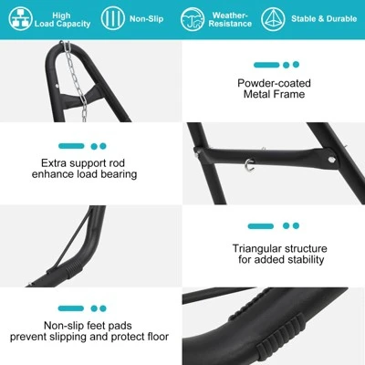Hammock Stand - Steel Hammock Frame, 550 LBS Capacity, 2 Person, Fits Hammocks 9 To 14 Ft, Adjustable Universal For Indoor Outdoor Backyard Camping 5 Hammock Stand - Steel Hammock Frame, 550 LBS Capacity, 2 Person, Fits Hammocks 9 To 14 Ft, Adjustable Universal For Indoor Outdoor Backyard Camping - Image 5