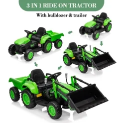 12V Kids Ride On Excavator Toy With Remote Control, Kids Electric Tractor Car With Music, LED Lights, Horn, Trailer & Dozer Bucket, Boys Girls 3-10 -Living Aura Store GUEST 6b3e7c42 bd09 4675 8fc9 cc9b48ce5465