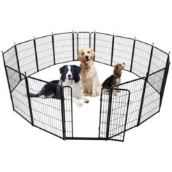 Dog Playpen For Large Medium Small Dogs, Metal Dog Fence With Gate,40 Inch 8 Panels Outdoor Pet Play Pen,Portable And Fold Up Puppy Exercise Pen 6 Dog Playpen For Large Medium Small Dogs, Metal Dog Fence With Gate,40 Inch 8 Panels Outdoor Pet Play Pen,Portable And Fold Up Puppy Exercise Pen -Living Aura Store GUEST 6b639bb3 ed85 41cd 851c 19c8ddeb4389