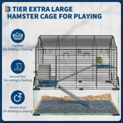 Glass Hamster Cage With Metal Frame - Includes Cage Body, 2 Platforms, 2 Ladders, Connectors, Wheel, Water Bottle, Bowl, 6Mm Tempered Glass Tank 10 Glass Hamster Cage With Metal Frame - Includes Cage Body, 2 Platforms, 2 Ladders, Connectors, Wheel, Water Bottle, Bowl, 6Mm Tempered Glass Tank -Living Aura Store GUEST 6bb22c85 609d 40dc 958f 2f9b3830267f