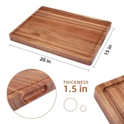 2 Piece Acacia Wood Cutting Board, 20x15 & 24x18 Inch Wooden Chopping Board Butcher Block With Deep Juice Grooves For Home Commercial Kitchen 12 2 Piece Acacia Wood Cutting Board, 20x15 & 24x18 Inch Wooden Chopping Board Butcher Block With Deep Juice Grooves For Home Commercial Kitchen -Living Aura Store GUEST 6c0a6fe5 81cf 487e 859b eaa8328d2e27 2