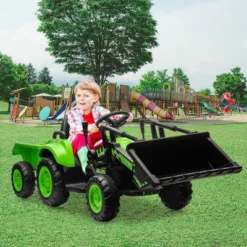 12V Kids Ride On Excavator Toy With Remote Control, Kids Electric Tractor Car With Music, LED Lights, Horn, Trailer & Dozer Bucket, Boys Girls 3-10 -Living Aura Store GUEST 6d5dd6c6 a7fe 479e a6b5 2f966ba960fb