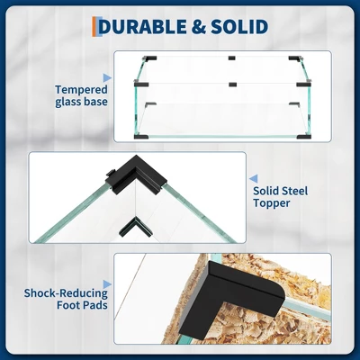 Glass Hamster Cage With Metal Frame - Includes Cage Body, 2 Platforms, 2 Ladders, Connectors, Wheel, Water Bottle, Bowl, 6Mm Tempered Glass Tank 2 Glass Hamster Cage With Metal Frame - Includes Cage Body, 2 Platforms, 2 Ladders, Connectors, Wheel, Water Bottle, Bowl, 6Mm Tempered Glass Tank - Image 2