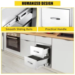 Outdoor Kitchen Drawer With Divider,Stainless Steel Flush Mount Single BBQ Drawer,Built-In Access Drawer With Venting Panel For Kitchen Island -Living Aura Store GUEST 6dc167f1 5510 4928 8ae3 f166c00ecc72