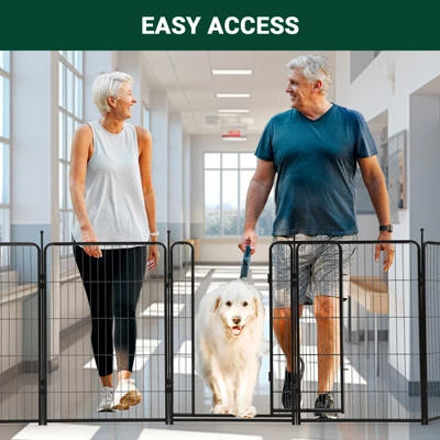 Dog Playpen For Large Medium Small Dogs, Metal Dog Fence With Gate,40 Inch 8 Panels Outdoor Pet Play Pen,Portable And Fold Up Puppy Exercise Pen 2 Dog Playpen For Large Medium Small Dogs, Metal Dog Fence With Gate,40 Inch 8 Panels Outdoor Pet Play Pen,Portable And Fold Up Puppy Exercise Pen - Image 2