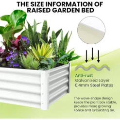 2-Pack Thick Galvanized Raised Bed - Home Use With Safety Edge & Gloves - Rust-Proof Large Open Base Planter For Veggies/Flowers, Beige 10 2-Pack Thick Galvanized Raised Bed - Home Use With Safety Edge & Gloves - Rust-Proof Large Open Base Planter For Veggies/Flowers, Beige -Living Aura Store GUEST 6e4e7f53 86e1 418b bb73 7e49700ef6a5