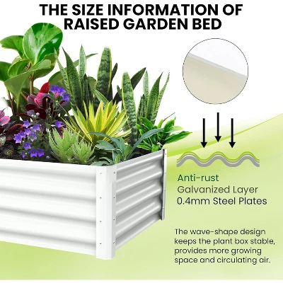 2-Pack Thick Galvanized Raised Bed - Home Use With Safety Edge & Gloves - Rust-Proof Large Open Base Planter For Veggies/Flowers, Beige 3 2-Pack Thick Galvanized Raised Bed - Home Use With Safety Edge & Gloves - Rust-Proof Large Open Base Planter For Veggies/Flowers, Beige - Image 3