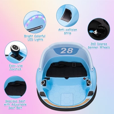 12V Kids Electric Ride On Bumper Car, 3 Speed Toddler Bumper Car With Remote, Baby Bumping Toy With Music, LED Lights, 360 Degree Spin For Boys Girls 6 12V Kids Electric Ride On Bumper Car, 3 Speed Toddler Bumper Car With Remote, Baby Bumping Toy With Music, LED Lights, 360 Degree Spin For Boys Girls - Image 6