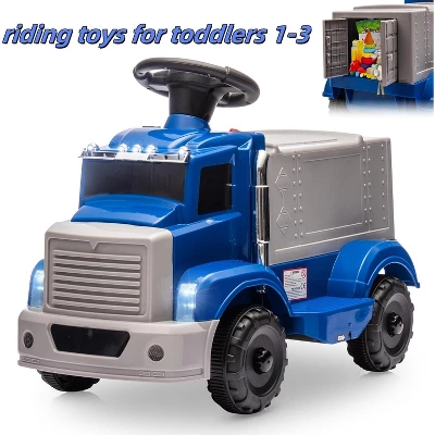 6V Ride On Truck For Toddlers - Electric Car W/Spacious Storage, Music, LED Lights, Rechargeable Battery & Easy Start Button 3 6V Ride On Truck For Toddlers - Electric Car W/Spacious Storage, Music, LED Lights, Rechargeable Battery & Easy Start Button - Image 3