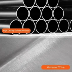 13 X 20 FT Metal Carport, With Side-Opening Door & Roll-Up Windows, All-Inclusive Metal Carport, Outdoor Portable Garage Shelters Tents, Grey -Living Aura Store GUEST 72f79504 c0eb 423c 9d75 5baf4cb4cff6