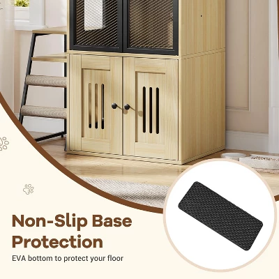 Cat Litter Box Enclosure, Double Cat House With Storage, Enclosed Litter Box Furniture With Ladder 7 Cat Litter Box Enclosure, Double Cat House With Storage, Enclosed Litter Box Furniture With Ladder - Image 7