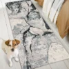 Washable Modern Abstract Living Room Area Rugs, Soft Non Slip Throw Carpet For Bedroom, Contemporary Floor Cover