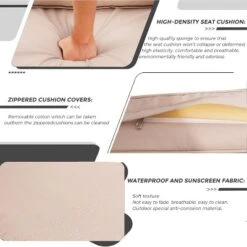 6 Pieces Patio Sectional Sofa Set, PE Rattan Daybed, Outdoor Wicker Sunbed Chaise Chair, Adjustable Backrest, For Poolside, Backyard 14 6 Pieces Patio Sectional Sofa Set, PE Rattan Daybed, Outdoor Wicker Sunbed Chaise Chair, Adjustable Backrest, For Poolside, Backyard -Living Aura Store GUEST 79a8f46f 4de1 4b79 b099 f05ba61fa55f