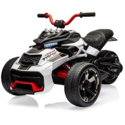 12V 3 Wheeler Ride On ATV Electric Motorcycle, W/Led Lights, High & Low Speed, Horn, Music, USB, Treaded Tires, For Kids Gift -Living Aura Store GUEST 7b4c4ec9 8ffd 428a 8f8d 7e414ec026b2
