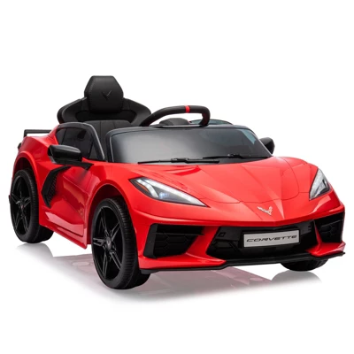 12V Kids Ride On Car, Sports Licensed Corvette Electric Car Toy For Toddles, With Remote Control, Visual Dashboard, LED Lights, Music, For Kids 3-10 11 12V Kids Ride On Car, Sports Licensed Corvette Electric Car Toy For Toddles, With Remote Control, Visual Dashboard, LED Lights, Music, For Kids 3-10 - Image 11