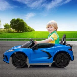12V Kids Ride On Car, Sports Licensed Corvette Electric Car Toy For Toddles, With Remote Control, Visual Dashboard, LED Lights, Music, For Kids 3-10 18 12V Kids Ride On Car, Sports Licensed Corvette Electric Car Toy For Toddles, With Remote Control, Visual Dashboard, LED Lights, Music, For Kids 3-10 -Living Aura Store GUEST 7bf0bb55 93c9 410b beef 2d7ea6722c4a