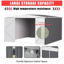 Outdoor Storage Shed,Metal Tool Shed With Lockable Doors ,Weatherproof Shed For Patio, Garden & Lawn, Large Utility Shed For Tools -Living Aura Store GUEST 7c3ae1b3 7f48 47fd ac2e 9fe7013071de