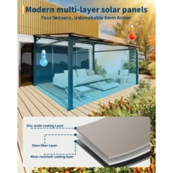 12' X 16' Lean To Hardtop Gazebo, Wall-Mounted Pergola With Polycarbonate Roof, Heavy Duty Aluminum Awnings For Patio, Deck, Porch, Backyard, Garden -Living Aura Store GUEST 7c420345 fb0a 4de5 8cae ed4c05782158