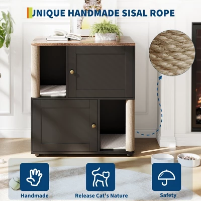 2 Tiered Cat Litter Box Enclosure For 2 Boxes 6 2 Tiered Cat Litter Box Enclosure For 2 Boxes - Image 6