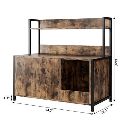 Iron And MDF Cat Nest Frame With Litter Box - Durable Iron Frame, High-Quality MDF, Comfortable Design, Easy To Clean, Space-Saving 2 Iron And MDF Cat Nest Frame With Litter Box - Durable Iron Frame, High-Quality MDF, Comfortable Design, Easy To Clean, Space-Saving - Image 2