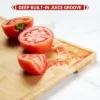 Bamboo Cutting Board Set Of 3, Chopping Board Set With Holder, Deep Juice Grooves, Inner Handles