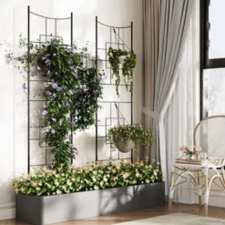 51" X 66" Garden Trellis For Climbing Plants Outdoor, Rustproof Metal Trellis For Roses Vegetables Vines Flowers Support, Garden Fence Panels 10 51" X 66" Garden Trellis For Climbing Plants Outdoor, Rustproof Metal Trellis For Roses Vegetables Vines Flowers Support, Garden Fence Panels -Living Aura Store GUEST 8122995a ef13 4e29 937d 341959562c20