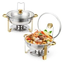 Chafing Dish Buffet , Buffet Servers And Warmers Set Of 2,Stainless Steel Buffet Chafers And Warmer Sets ,for Buffet With Lid Holder & Glass Lid 18 Chafing Dish Buffet , Buffet Servers And Warmers Set Of 2,Stainless Steel Buffet Chafers And Warmer Sets ,for Buffet With Lid Holder & Glass Lid -Living Aura Store GUEST 81c99796 5298 405d b8da de160c8f5058