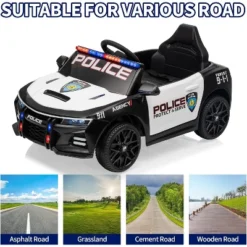 12V Kids Police Ride-On Car, Remote Control Electric Toy With LED Lights, Music, Horn & Safety Belt -Living Aura Store GUEST 820684fc 638a 4717 8a60 f75ab9b0c989